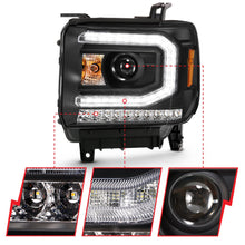 Load image into Gallery viewer, 433.22 Anzo Projector Headlights GMC Sierra 1500 w/ HID (16-19) Plank Style Halo &amp; LED Sequential Turn Signal - Black/Chrome - Redline360 Alternate Image