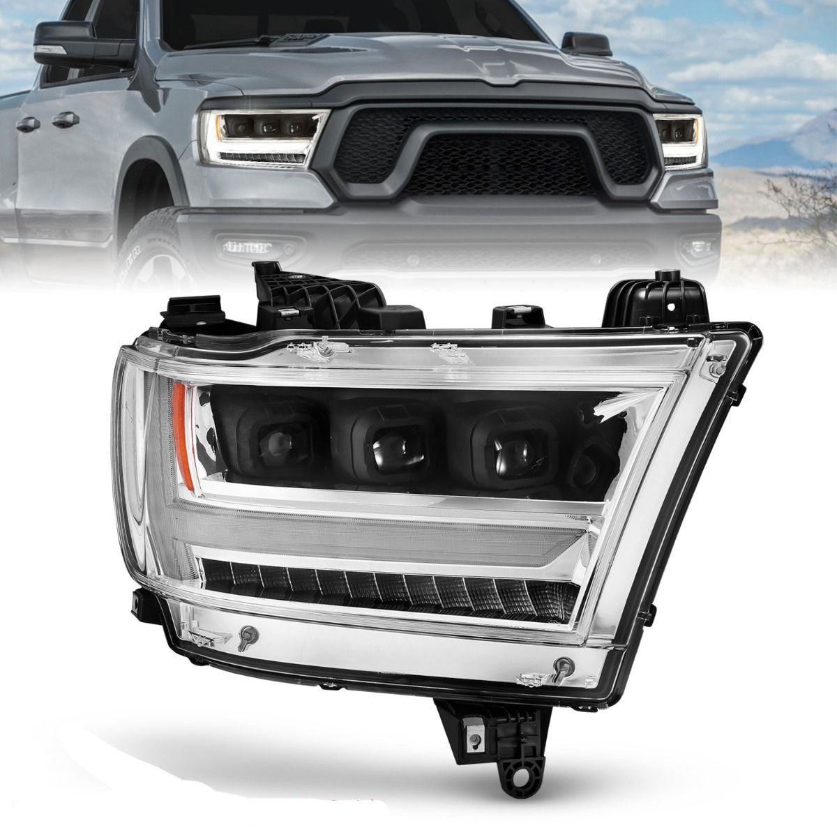 Anzo LED Projector Headlights Ram 1500 (2019-2020-2021) New Body - Cle ...