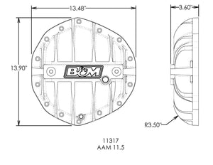 307.95 B&M Differential Cover Dodge Ram 1500/2500/3500 (03-10) AAM 10.5" or 11.5" Bolt Pattern - Redline360