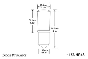 20.00 Diode Dynamics 1156 HP48 Backup LED Light Bulbs - Single or Pair - Redline360