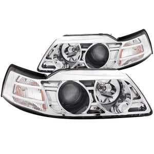 236.26 Anzo Projector Headlights Ford Mustang (99-04) Black or Chrome Housing - Redline360