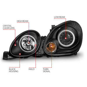 Anzo Projector Headlights Lexus GS300 GS400 GS430 (98-05) w/ CCFL Halo Black or Chrome
