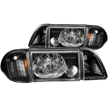 Load image into Gallery viewer, 196.04 Anzo Crystal Headlights Ford Mustang (87-93) [w/ Corner &amp; Parking Light - 3 PC] Black or Chrome - Redline360 Alternate Image