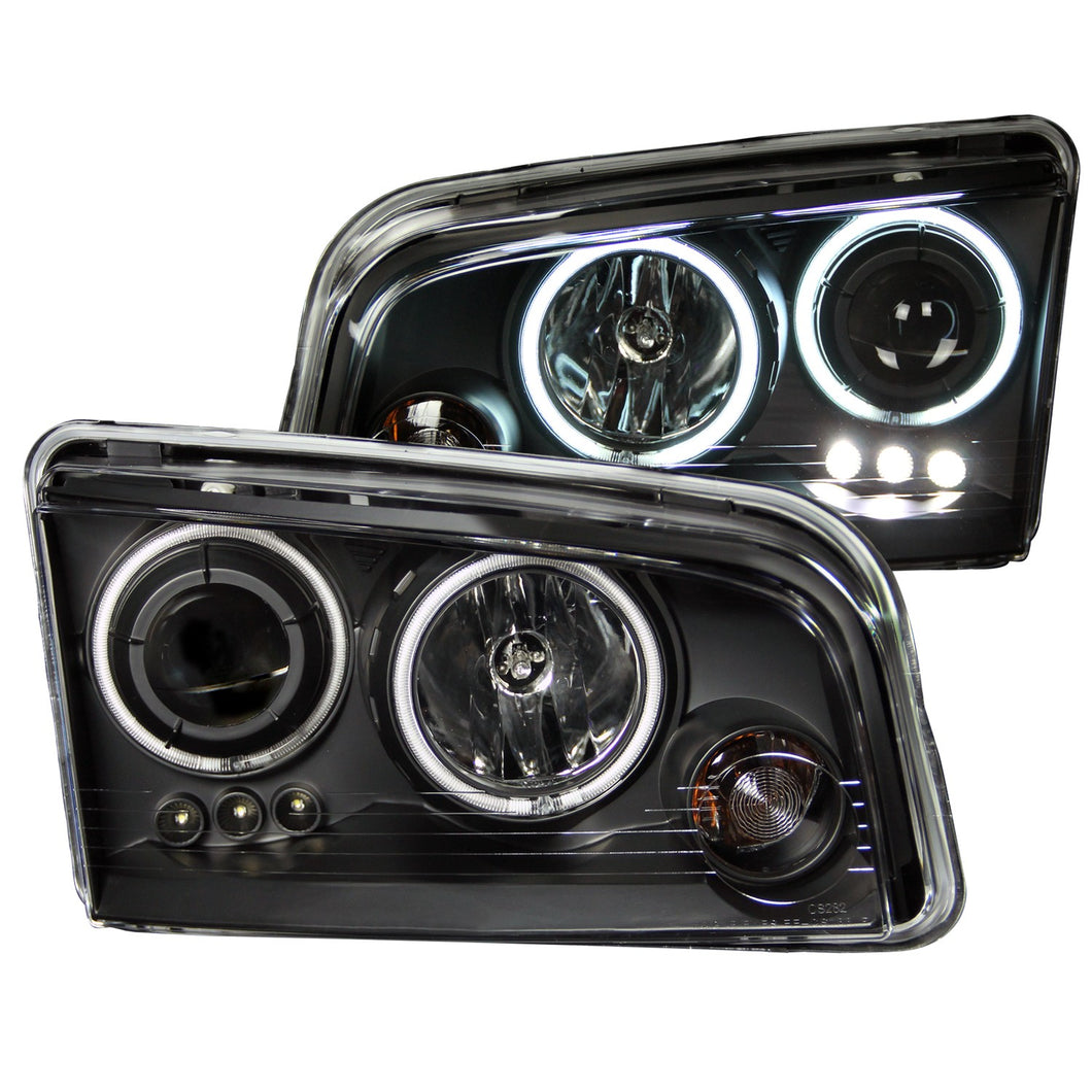 256.74 Anzo Projector Headlights Dodge Charger (06-10) w/ CCFL or LED Halo - Black or Chrome Housing - Redline360