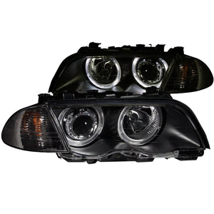 374.13 Anzo Projector Headlights BMW 323i 325i 328i 330i E46 (99-01) w/ SMD LED Halo / Black 121261 - Redline360
