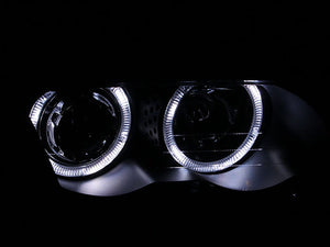 374.13 Anzo Projector Headlights BMW 323i 325i 328i 330i E46 (99-01) w/ SMD LED Halo / Black 121261 - Redline360