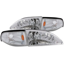 Load image into Gallery viewer, 195.89 Anzo Crystal Headlights Ford Mustang (94-98) [Chrome Housing w/ Corner Light - 2 PC] 121262 - Redline360 Alternate Image