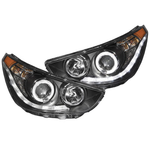 419.94 Anzo Projector Headlights Hyundai Accent Sedan/Hatchback (12-13) [w/ LED Halo / Black Housing] 121476 - Redline360