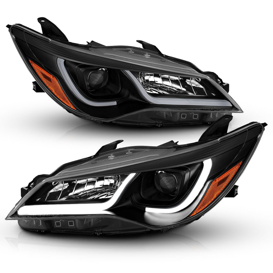 Anzo Projector Headlights Toyota Camry Sedan (15-17) Plank Style LED DRL - Black