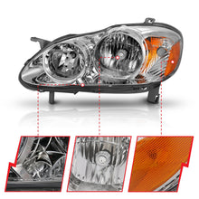 Load image into Gallery viewer, 164.40 Anzo Crystal Headlights Toyota Corolla (05-08) [Chrome Housing w/ Amber] 121540 - Redline360 Alternate Image