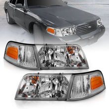 Load image into Gallery viewer, 138.30 Anzo Crystal Headlights Ford Crown Victoria (98-11) [Chrome Housing w/ Bumper Light - OE] 121556 - Redline360 Alternate Image