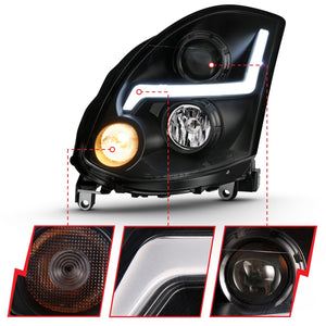 439.00 Anzo Projector Headlights Infiniti G35 Coupe (03-07) Plank Style - Chrome / Black - Redline360