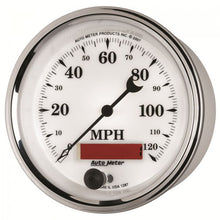 Load image into Gallery viewer, 304.37 Autometer Old-Tyme White II Series Electric Speedometer Gauge 0-120 MPH (3-3/8&quot;) Chrome - 1287 - Redline360 Alternate Image