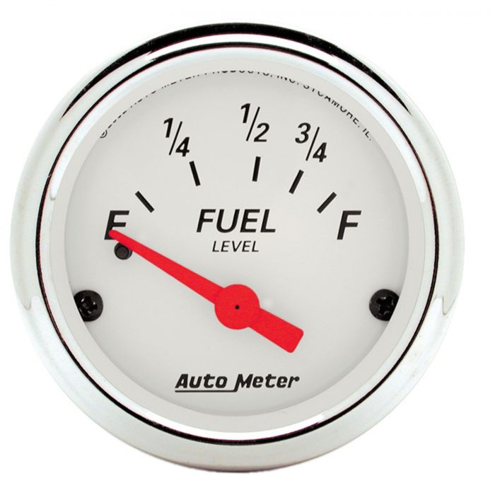 64.74 AutoMeter Arctic White Series Fuel Level Gauge (2 1/16