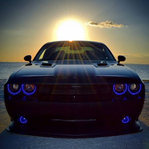 269.96 Oracle Headlight Halo Upgrade Kit Dodge Challenger (08-14) [Dynamic ColorSHIFT -Standard Mount] 1317-332 - Redline360