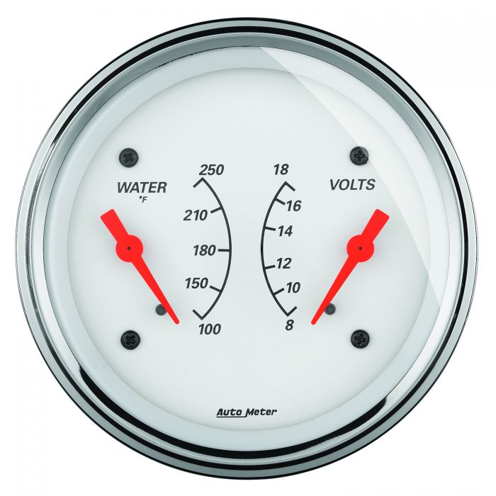 128.63 Autometer Arctic White Series Water Temperature/Voltmeter Gauge (3-3/8