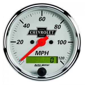262.96 Autometer Chevy Vintage Series Speedometer Gauge 0-120 MPH (3-1/8") Chrome- 1388-00408 - Redline360