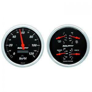 648.33 AutoMeter Designer Black Series 2 Piece Tach & Electric Speedometer Gauge Kit (5") 1403 - Redline360