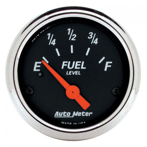64.74 AutoMeter Designer Black Series Fuel Level Gauge (2-1/16")  1424 - Redline360