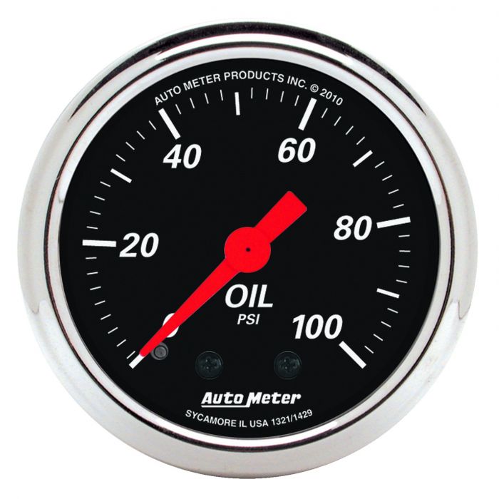92.36 AutoMeter Designer Black Series Oil Pressure Gauge (2-1/16