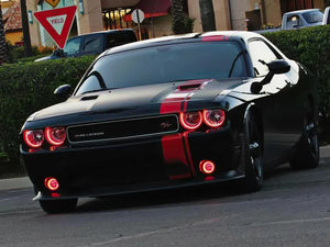 422.91 Oracle Headlight & Fog Light  LED Halo Kit Dodge Challenger (08-14) [Surface Mount] Dynamic ColorSHIFT - Redline360