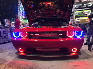 422.91 Oracle Headlight & Fog Light  LED Halo Kit Dodge Challenger (08-14) [Surface Mount] Dynamic ColorSHIFT - Redline360