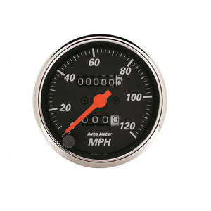 148.56 Autometer Designer Black Series Mechanical Speedometer Gauge 0-120 MPH (3-1/8") Chrome - 1476 - Redline360