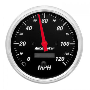 327.27 Autometer Designer Black Series Electric Speedometer Gauge 0-120 MPH (5") Chrome - 1489 - Redline360