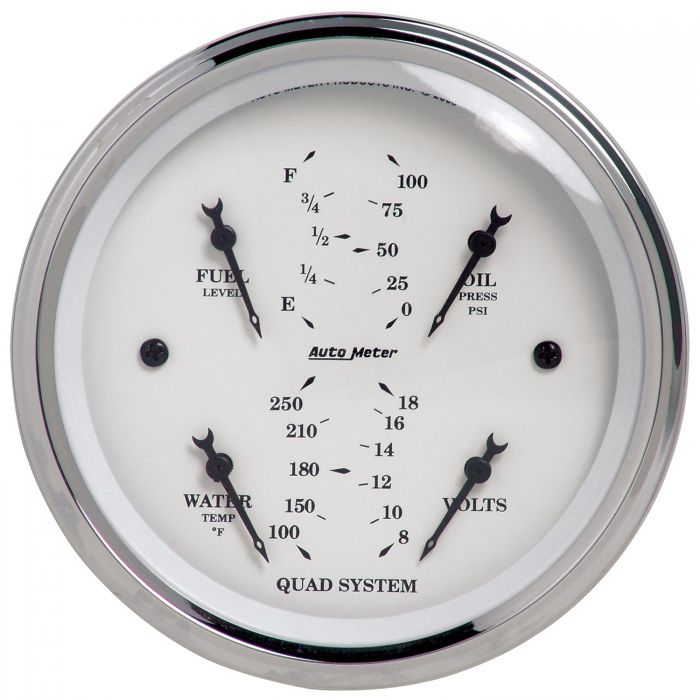 246.17 Autometer Old-Tyme White Series Quad Gauge (3-3/8