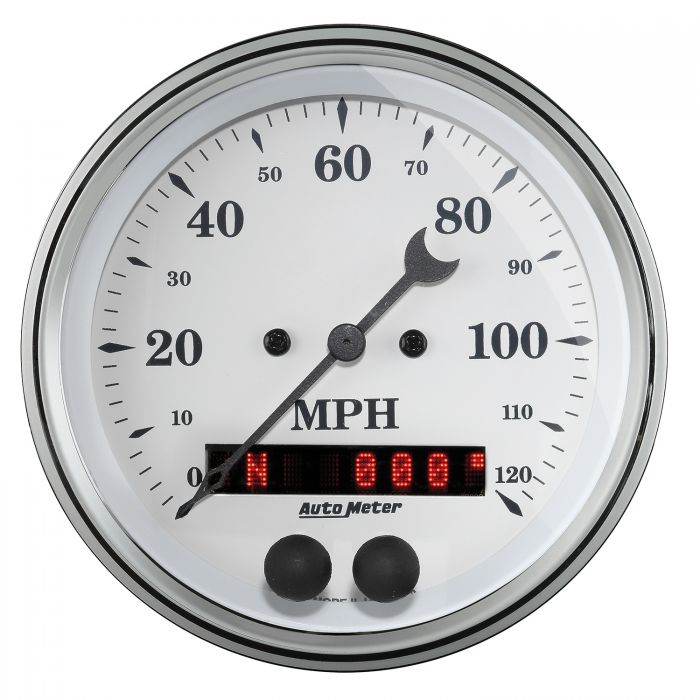 427.39 Autometer Old-Tyme White Series GPS Speedometer Gauge 0-120 MPH (3-3/8