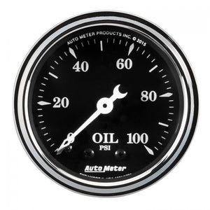 94.89 AutoMeter Old-Tyme Black Series Mechanical Oil Pressure Gauge (2-1/16") 1721 - Redline360
