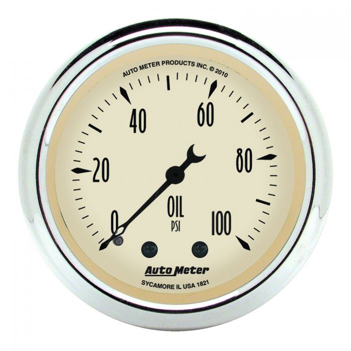 92.36 AutoMeter Antique Beige Series Mechanical Oil Pressure Gauge (2-1/16