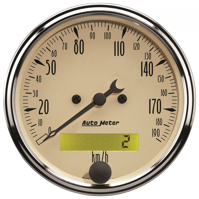 207.41 Autometer Antique Beige Series Speedometer Gauge 0-190 KM/H (3-1/8