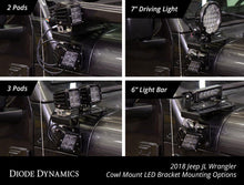 Load image into Gallery viewer, 720.00 Diode Dynamics Cowl Mount LED Brackets Jeep Gladiator (20-21) Flood or Driving - Redline360 Alternate Image