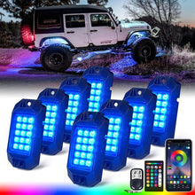 Load image into Gallery viewer, Xprite Discovery Series Multi-Color RGB LED Rock Lights w/ Remote or Bluetooth - 10pcs / 6pcs / 8pcs - 8pcs Alternate Image
