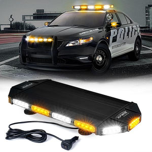 265.49 Xprite Black Hawk 27" Professional LED Stealth Low Profile Roof Top Strobe Light Bar - Amber/White-Amber/Mixed/Blue - Redline360