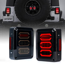 Load image into Gallery viewer, Xprite LED Tail Lights Jeep Wrangler JK JKU (2007-2018) Diamond Series - Clear or Smoke Lens - Smoke Alternate Image