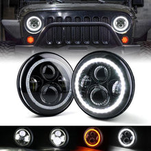 Load image into Gallery viewer, Xprite LED Headlights AM General Hummer (92-01) Land Rover Defender 90/110 7" 90W G2 w/ Halo - Blue / Green / Red / White - White Alternate Image
