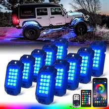Load image into Gallery viewer, Xprite Discovery Series Multi-Color RGB LED Rock Lights w/ Remote or Bluetooth - 10pcs / 6pcs / 8pcs - 10pcs Alternate Image