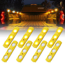Load image into Gallery viewer, Xprite 8 LED Rock Light Pods Truck Bed Lighting Kit w/ Switch - Blue/Green/Purple/Pink/Red/White/Yellow - Yellow Alternate Image