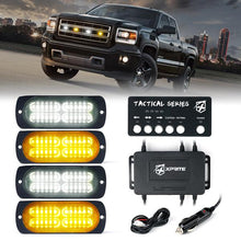 Load image into Gallery viewer, Xprite Tactical 24 Series LED Marker Strobe Lights (Set of 6) Red-Blue/White-Amber/Amber/Mixed - Mixed Alternate Image