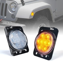 Load image into Gallery viewer, Xprite Fender Lights LED Side Marker Jeep Wrangler JK (2007 - 2018) Clear / Smoke - Clear Alternate Image
