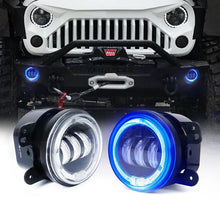 Load image into Gallery viewer, Xprite LED Fog Lights Chrysler 300 (05-10) PT Cruiser (06-10) 4" CREE w/Halo Ring DRL - Blue/Green/Red/White/Amber - Blue Alternate Image