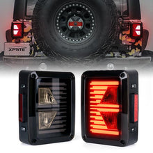 Load image into Gallery viewer, Xprite LED Taillights Jeep Wrangler JK JKU (2007-2018) Linear Series - Smoke / Clear - Smoke Alternate Image
