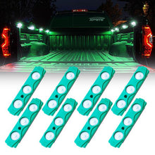 Load image into Gallery viewer, Xprite 8 LED Rock Light Pods Truck Bed Lighting Kit w/ Switch - Blue/Green/Purple/Pink/Red/White/Yellow - Green Alternate Image