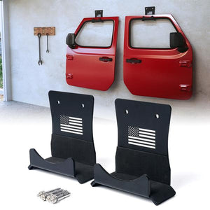 32.99 Xprite Wall Mount Door Hanger Jeep Wrangler CJ YJ TJ LJ JK JL JT (1956-2020) w/ US Flag / Standard - Redline360