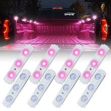 Load image into Gallery viewer, Xprite 8 LED Rock Light Pods Truck Bed Lighting Kit w/ Switch - Blue/Green/Purple/Pink/Red/White/Yellow - Pink Alternate Image