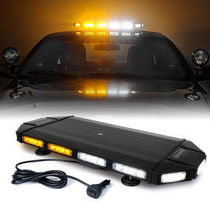 265.49 Xprite Black Hawk 27" Professional LED Stealth Low Profile Roof Top Strobe Light Bar - Amber/White-Amber/Mixed/Blue - Redline360