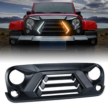 Load image into Gallery viewer, Xprite Grille Jeep Wrangler JK/JKU (2007-2018) Angry Grille Vader Series w/ Turn Signal &amp; LED Lights - Default Title Alternate Image