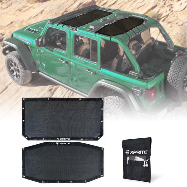 Xprite Top Mesh Sun Shade Jeep Wrangler Jlu 4 Door (2018-2020) Blue Fl 